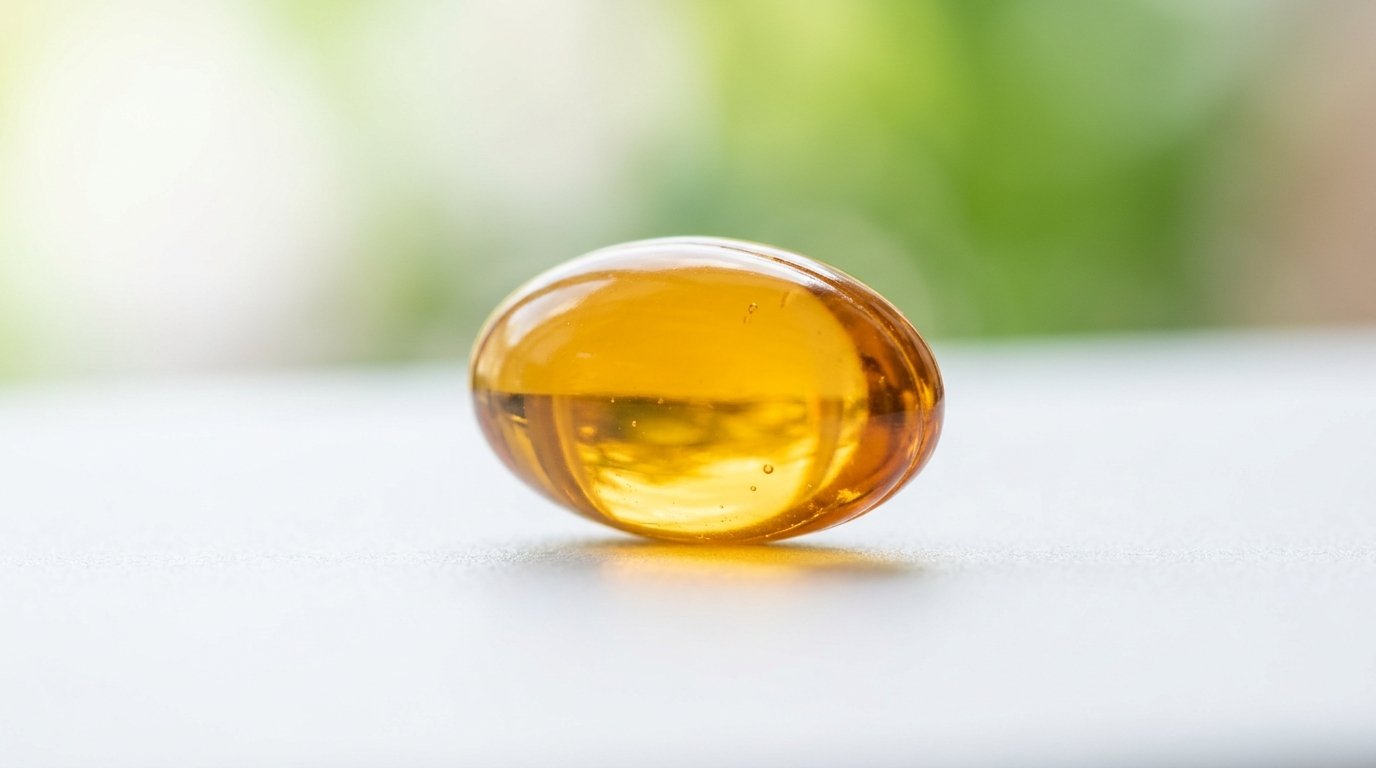 Golden Translucent Vitamin D3 Oil-Based Softgel Capsule